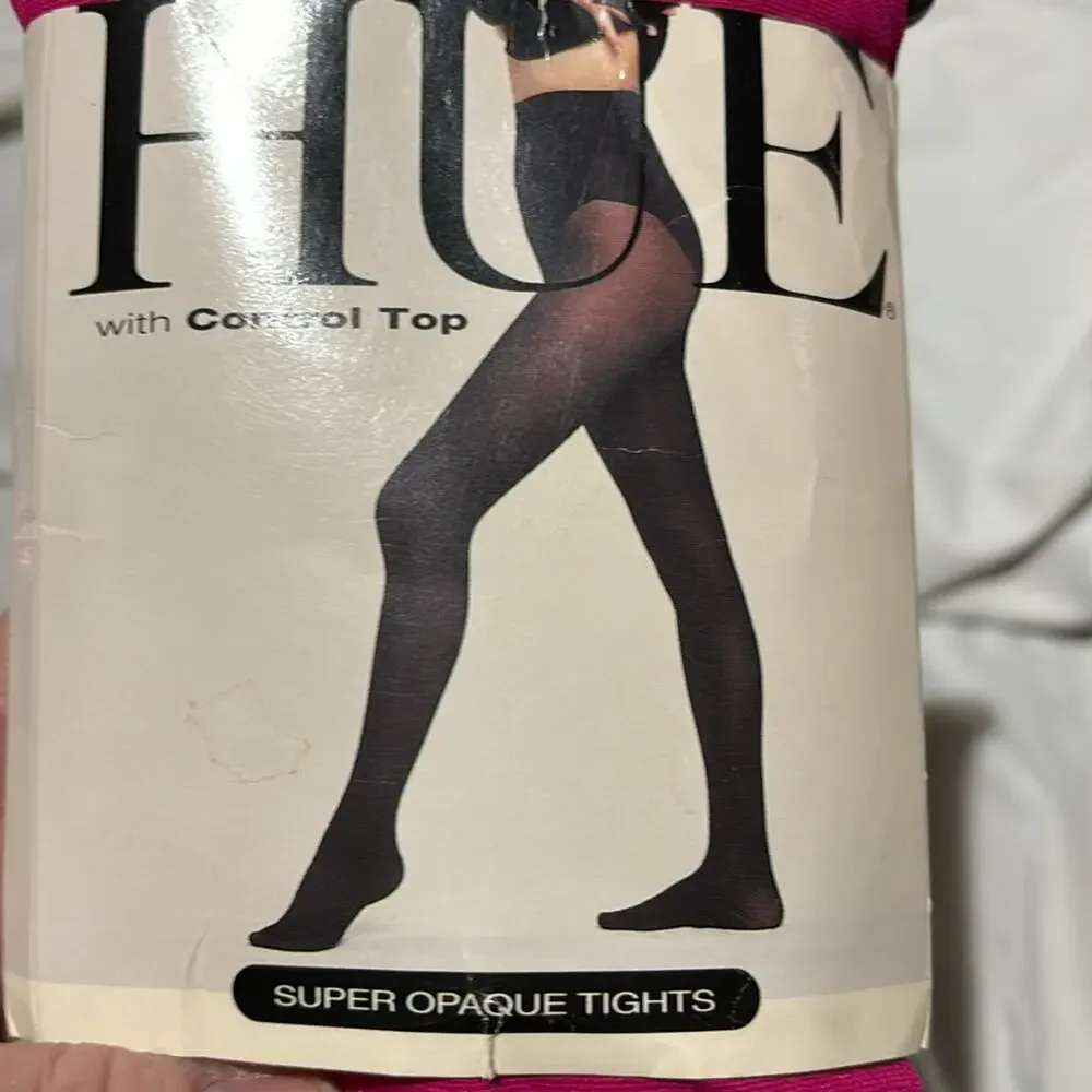Hue super opaque hot pink control top tights 100-150lbs 5’-5’8” nwt